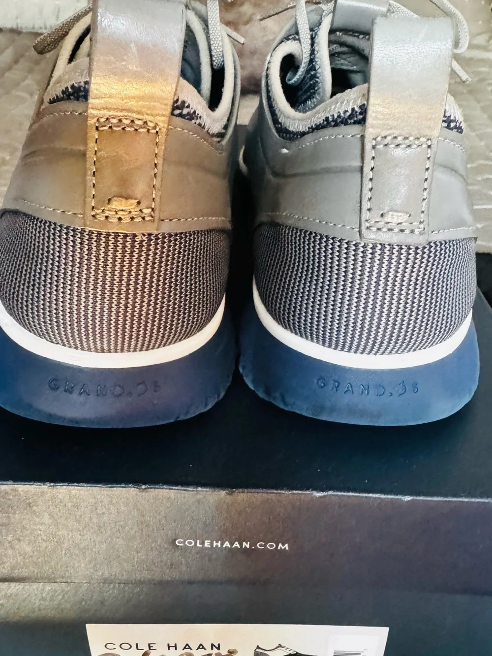Cole Haan Men's Knit Lace-Up Sneakers in Gray and Blue